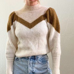 & Other Stories Cream and Brown Sweater